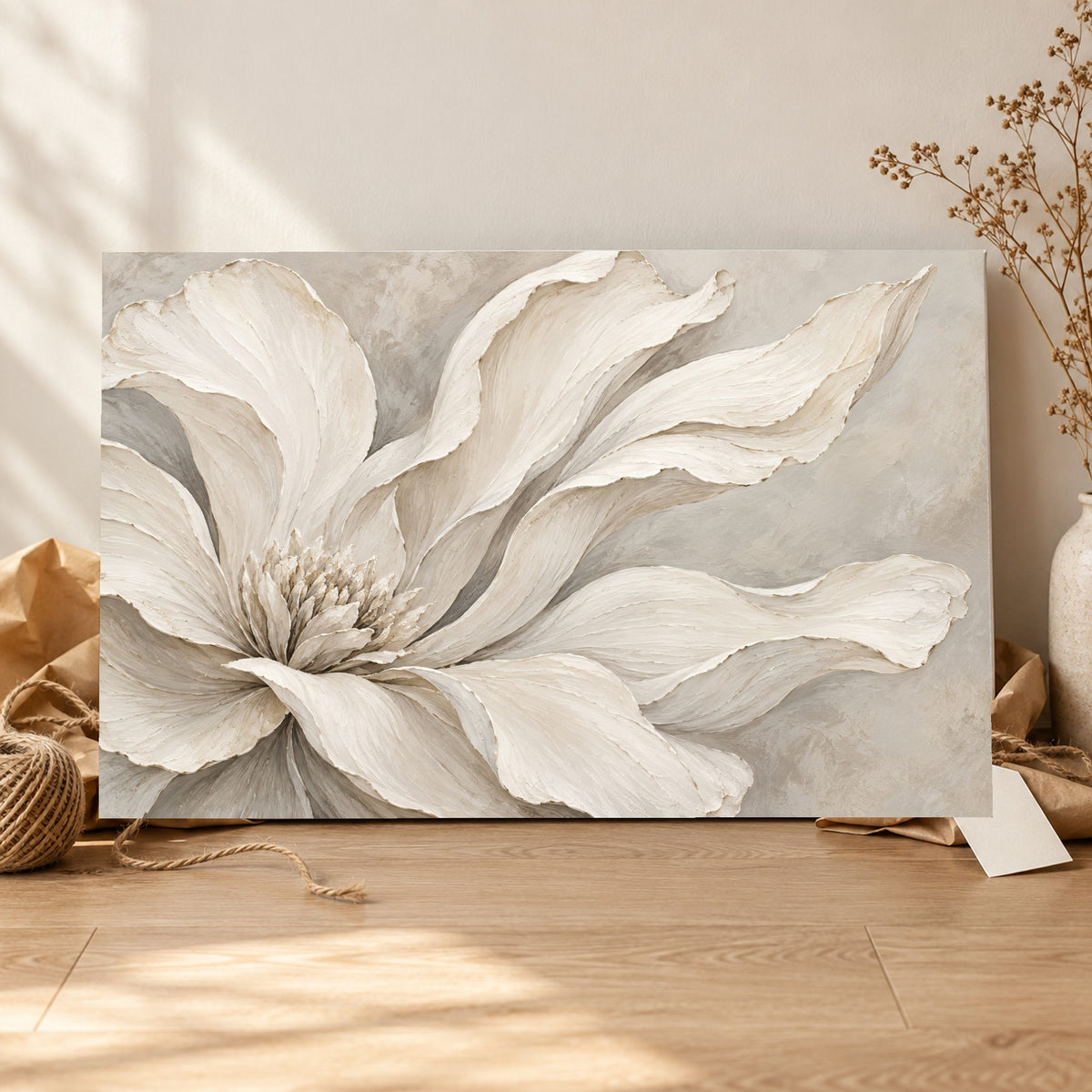 Ivory Blossom Study - Ivory Floral Wall Art, Canvas or Poster - 06-gift