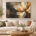 Amber Bloom - Golden Floral Wall Art, Canvas or Poster - 01-hero