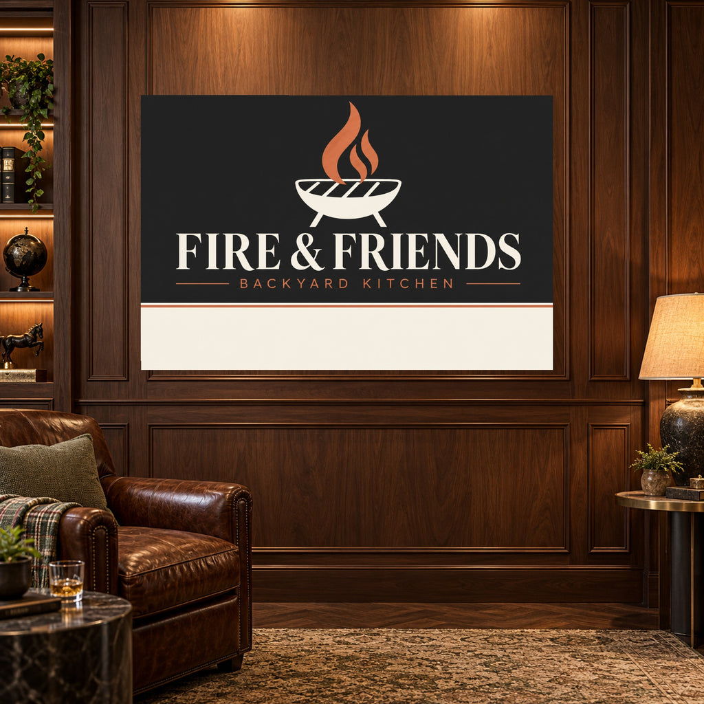 Ember & Gather - Fire and Friends Wall Art, Canvas or Poster - 03-man-cave
