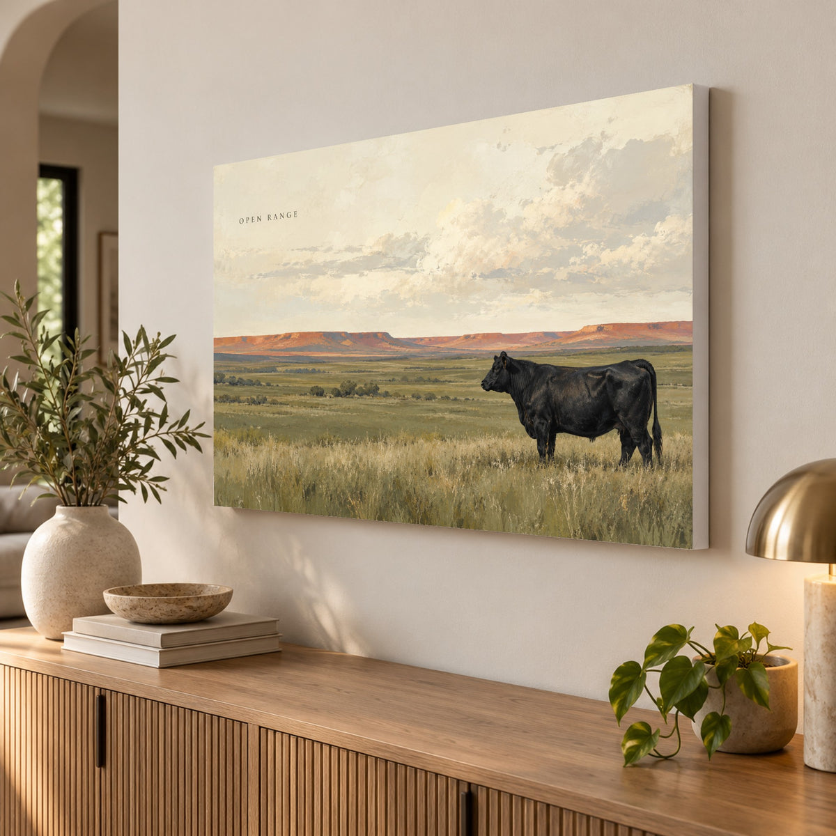 Open Range - Open Range Cattle Wall Art, Canvas or Poster - 02-angle
