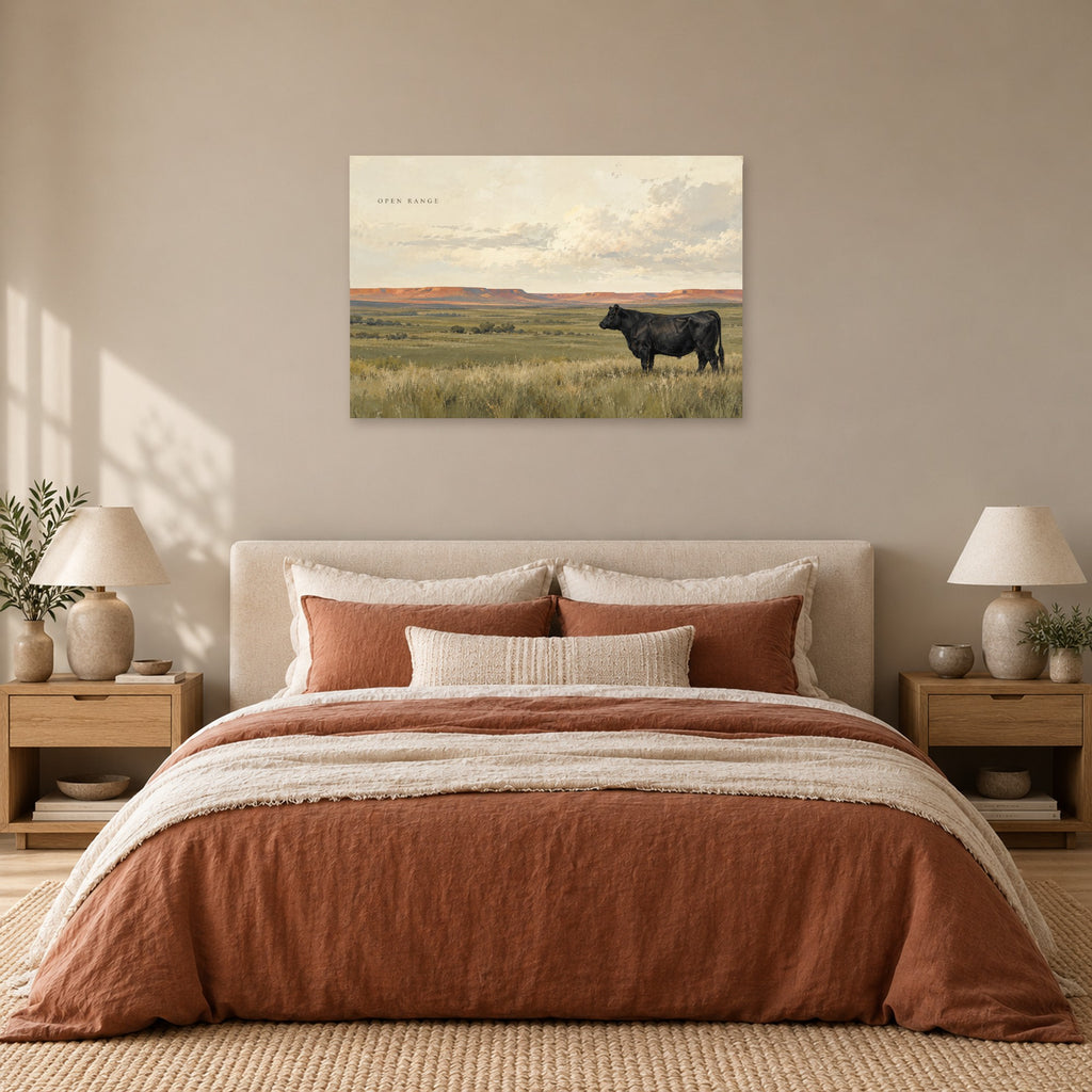 Open Range - Open Range Cattle Wall Art, Canvas or Poster - 05-bedroom