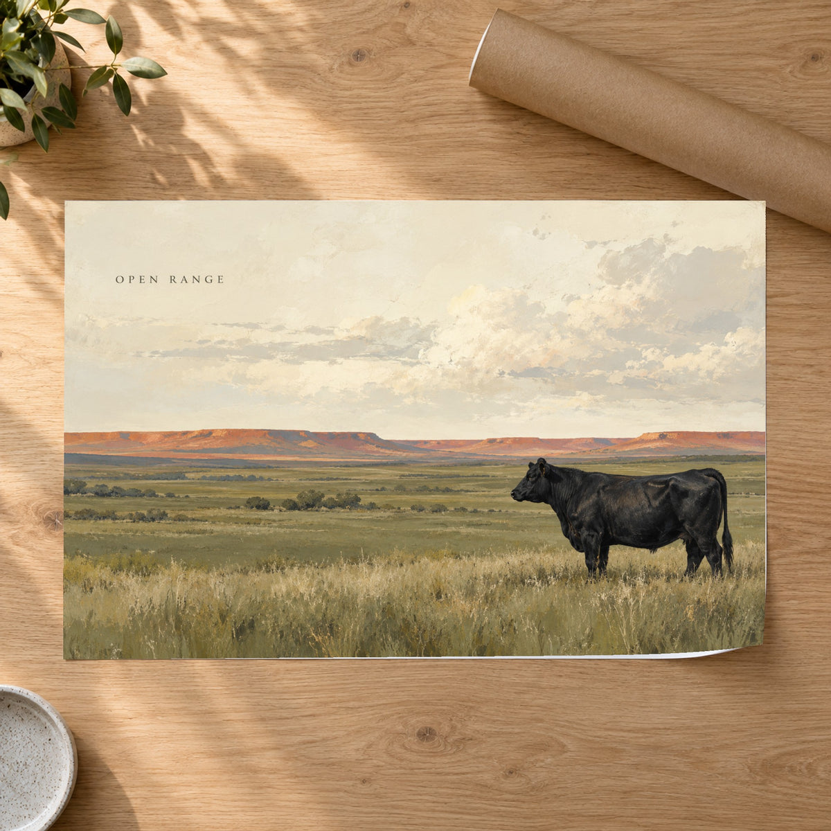 Open Range - Open Range Cattle Wall Art, Canvas or Poster - 07-poster