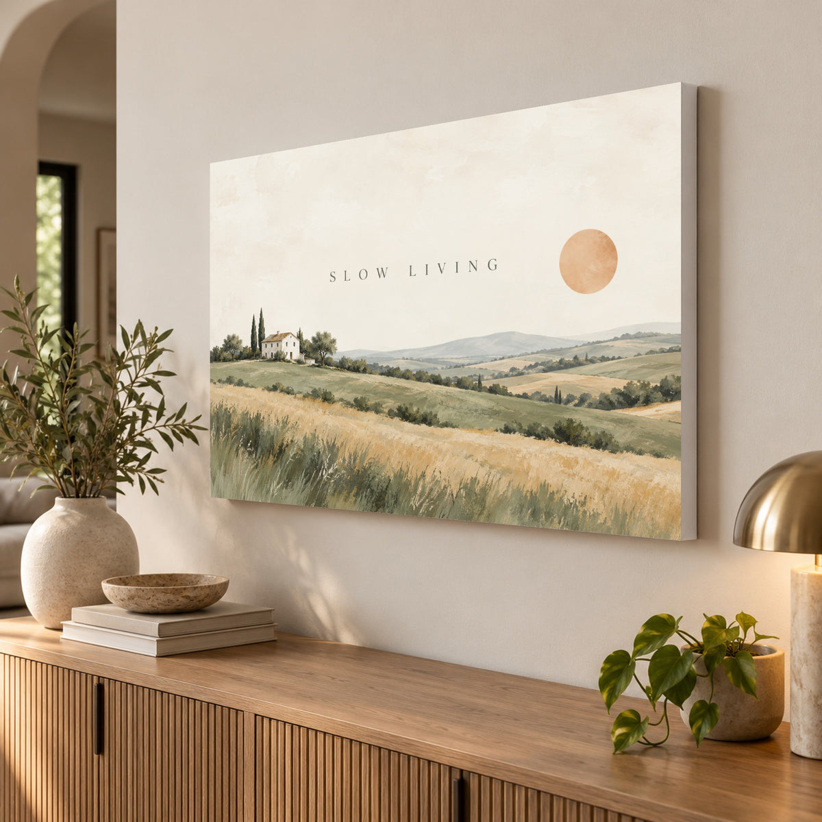 Quiet Homestead - Slow Living Farmhouse Wall Art, Canvas or Poster - 02-angle