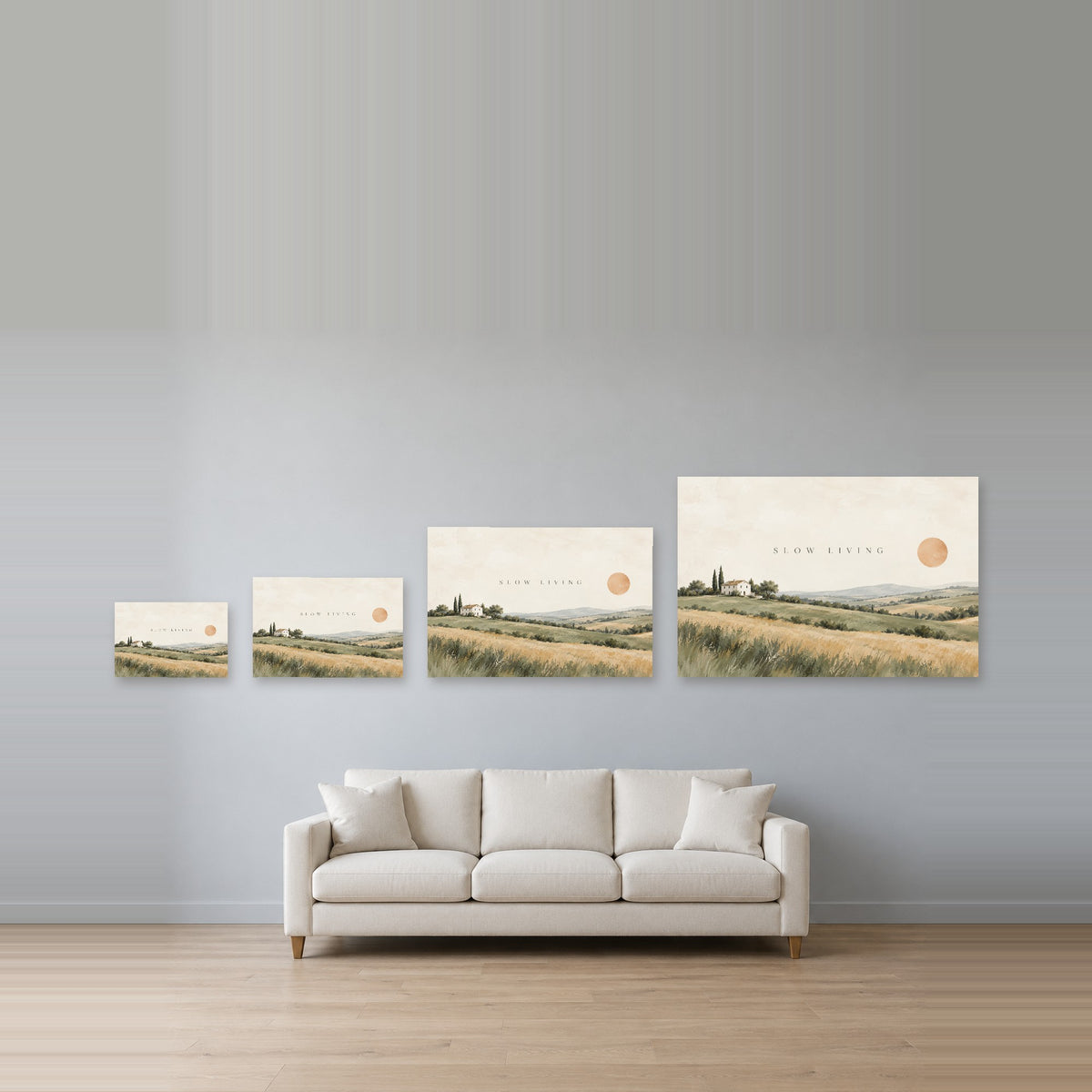 Quiet Homestead - Slow Living Farmhouse Wall Art, Canvas or Poster - 08-size-guide