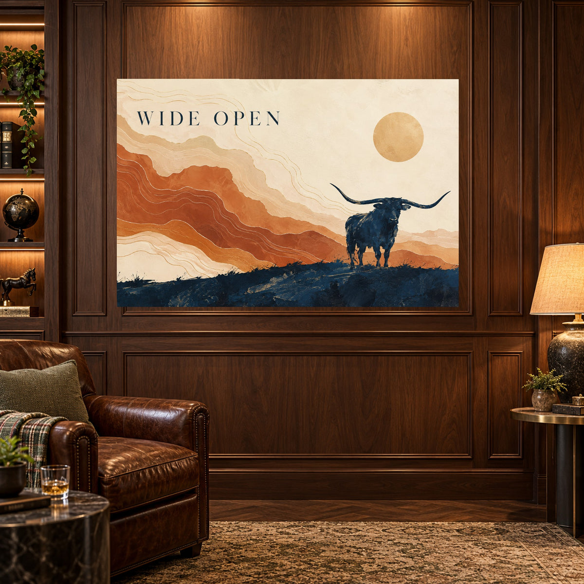Prairie Ledger - Longhorn Desert Wall Art, Canvas or Poster - 03-man-cave