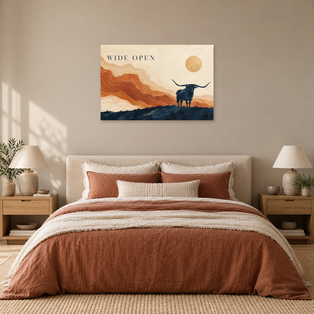 Prairie Ledger - Longhorn Desert Wall Art, Canvas or Poster - 05-bedroom