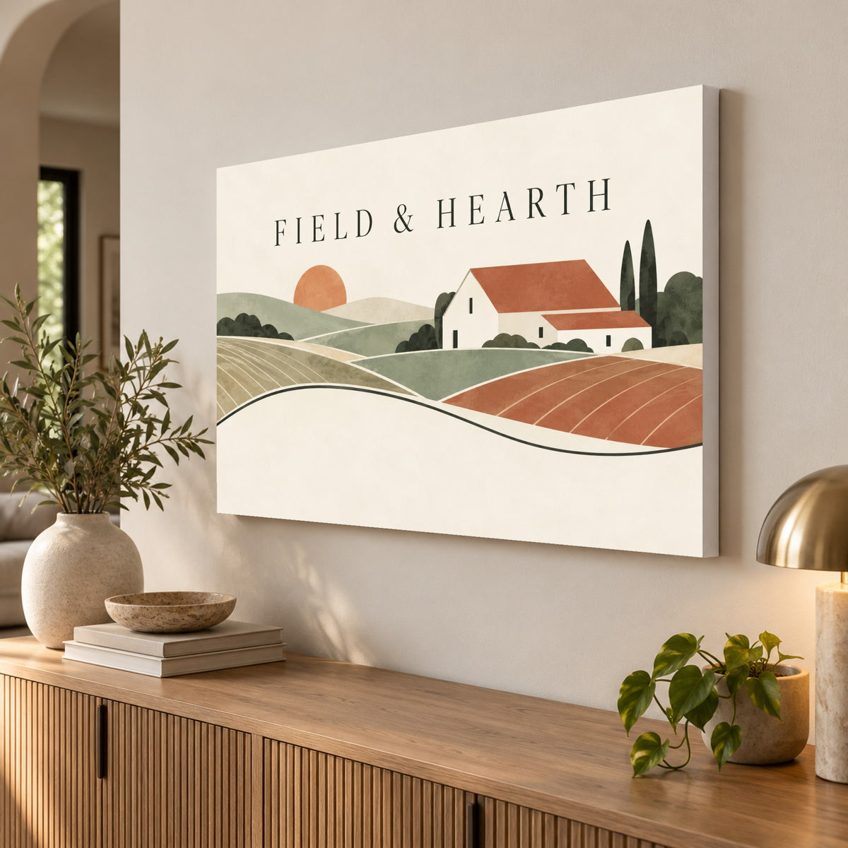 Field & Hearth - Farm Landscape Wall Art, Canvas or Poster - 02-angle