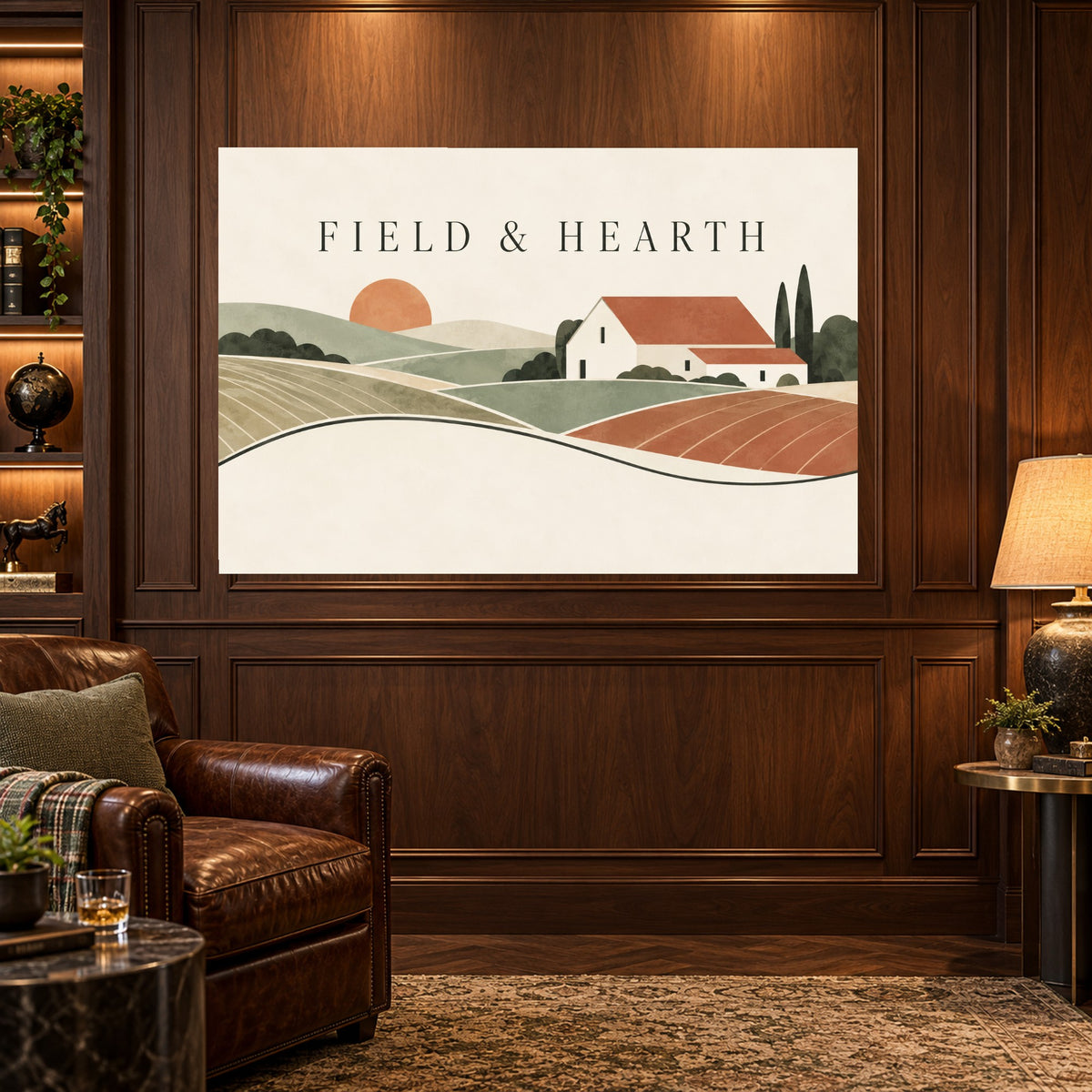 Field & Hearth - Farm Landscape Wall Art, Canvas or Poster - 03-man-cave