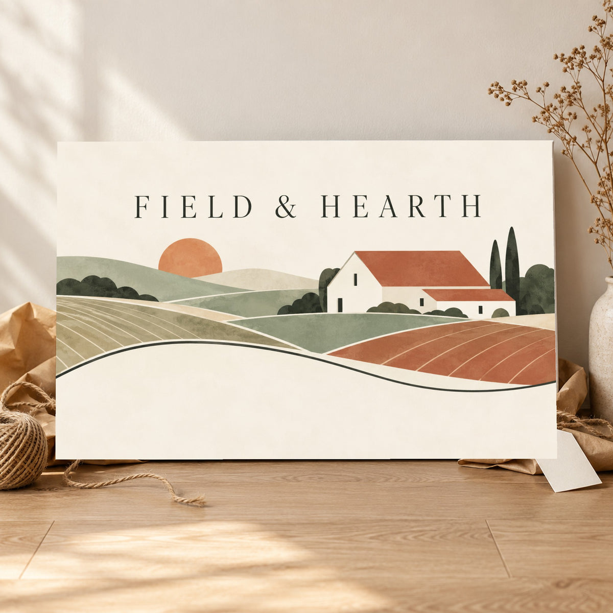 Field & Hearth - Farm Landscape Wall Art, Canvas or Poster - 06-gift