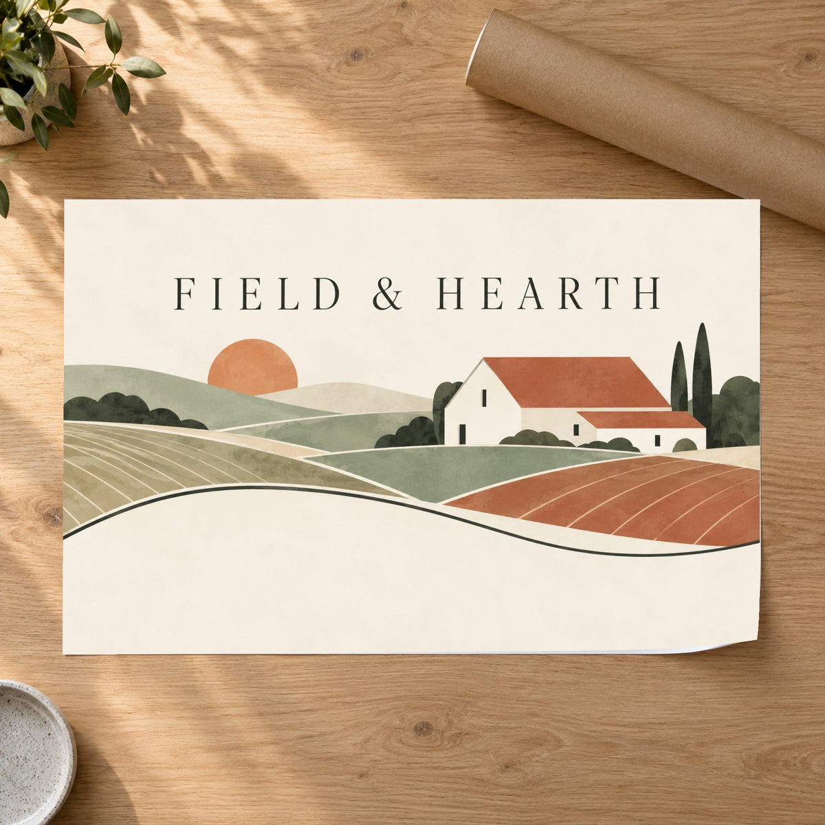 Field & Hearth - Farm Landscape Wall Art, Canvas or Poster - 07-poster