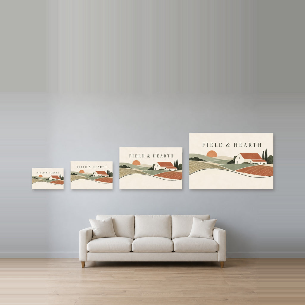 Field & Hearth - Farm Landscape Wall Art, Canvas or Poster - 08-size-guide