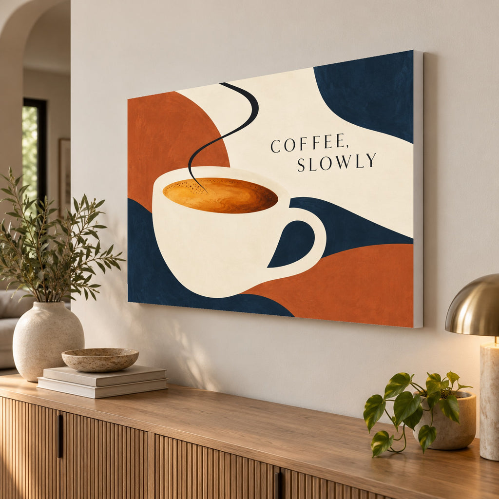 First Light Coffee - Coffee Slowly Wall Art, Canvas or Poster - 02-angle