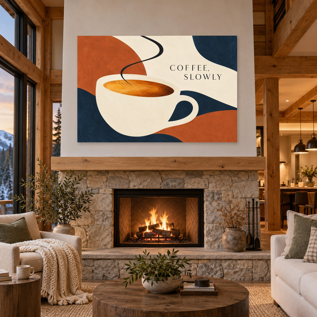 First Light Coffee - Coffee Slowly Wall Art, Canvas or Poster - 04-cabin