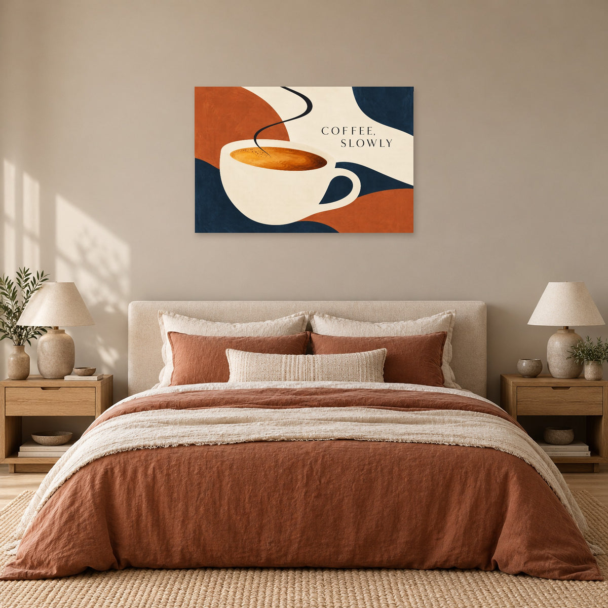 First Light Coffee - Coffee Slowly Wall Art, Canvas or Poster - 05-bedroom
