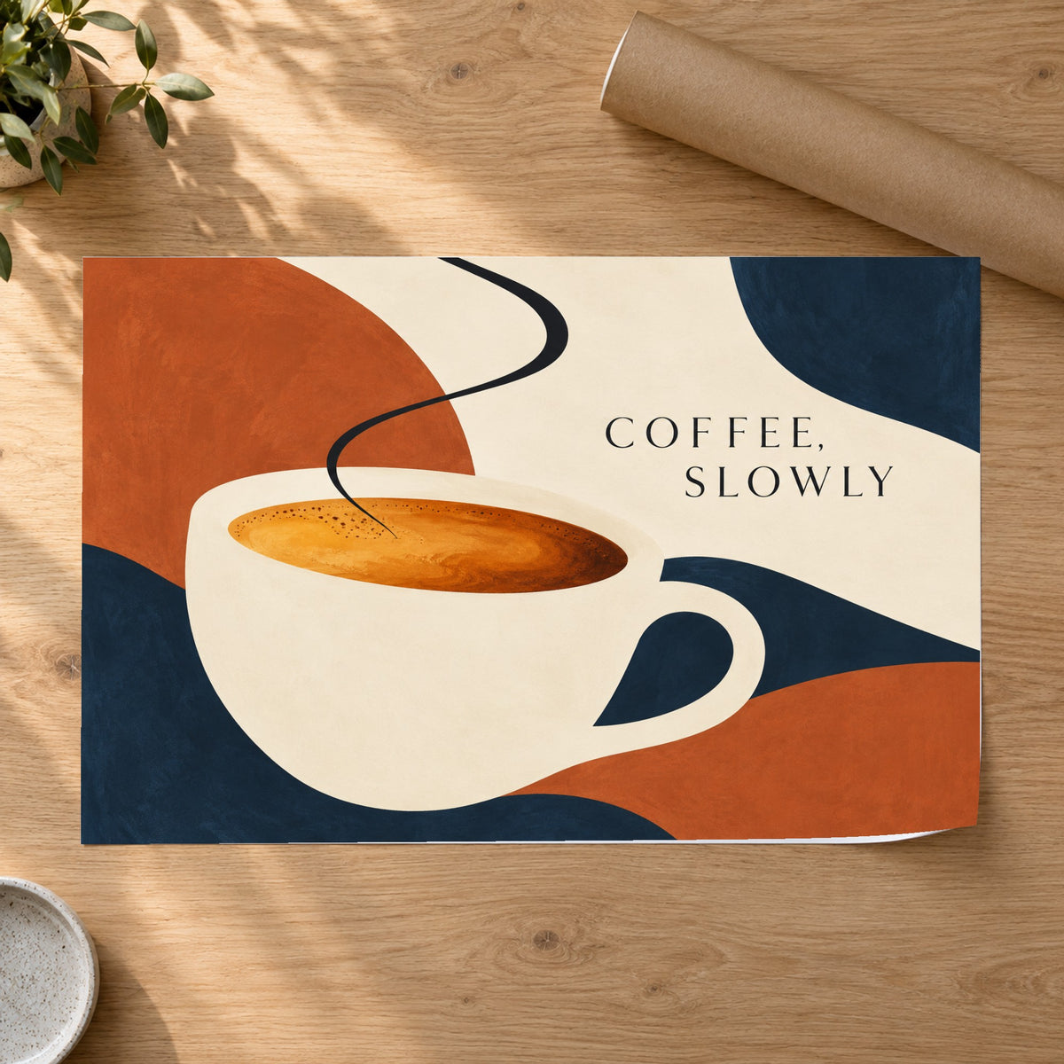 First Light Coffee - Coffee Slowly Wall Art, Canvas or Poster - 07-poster
