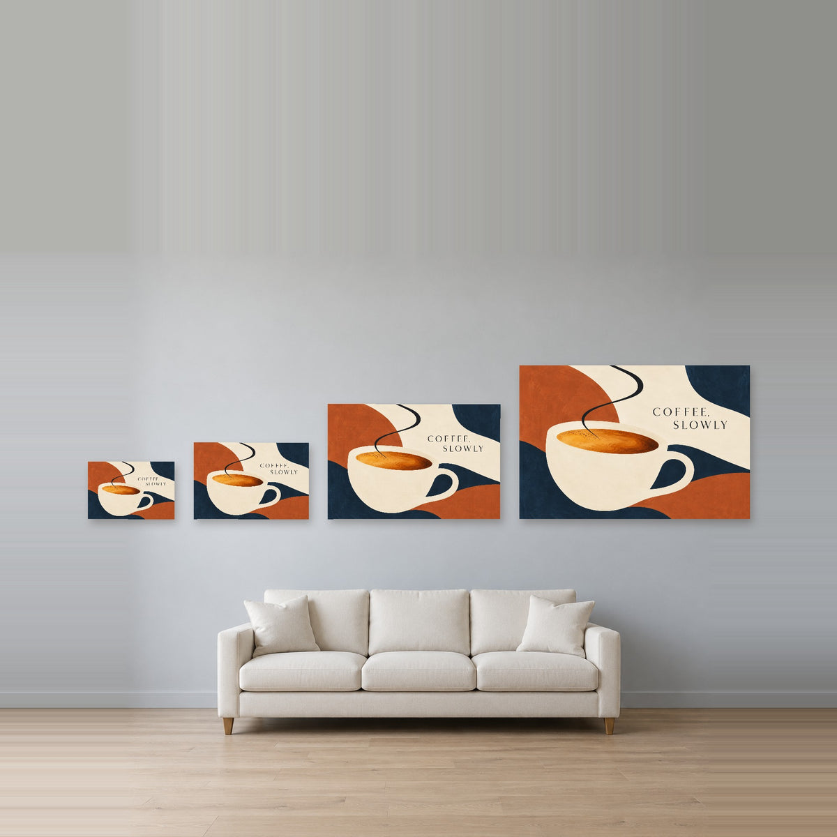 First Light Coffee - Coffee Slowly Wall Art, Canvas or Poster - 08-size-guide