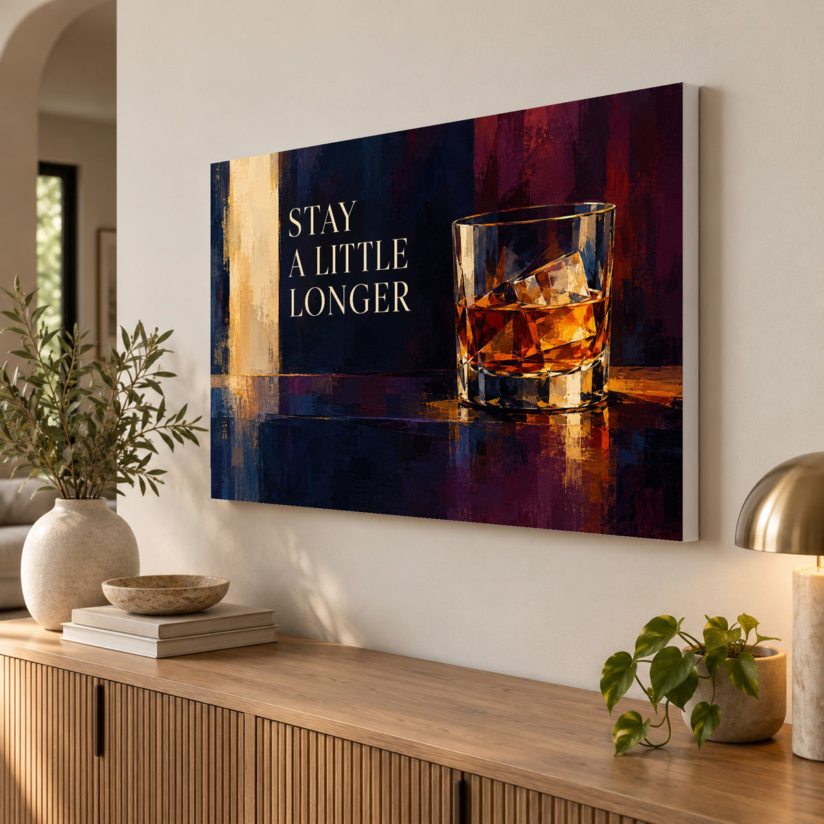 Evening Society - Whiskey Bar Wall Art, Canvas or Poster - 02-angle