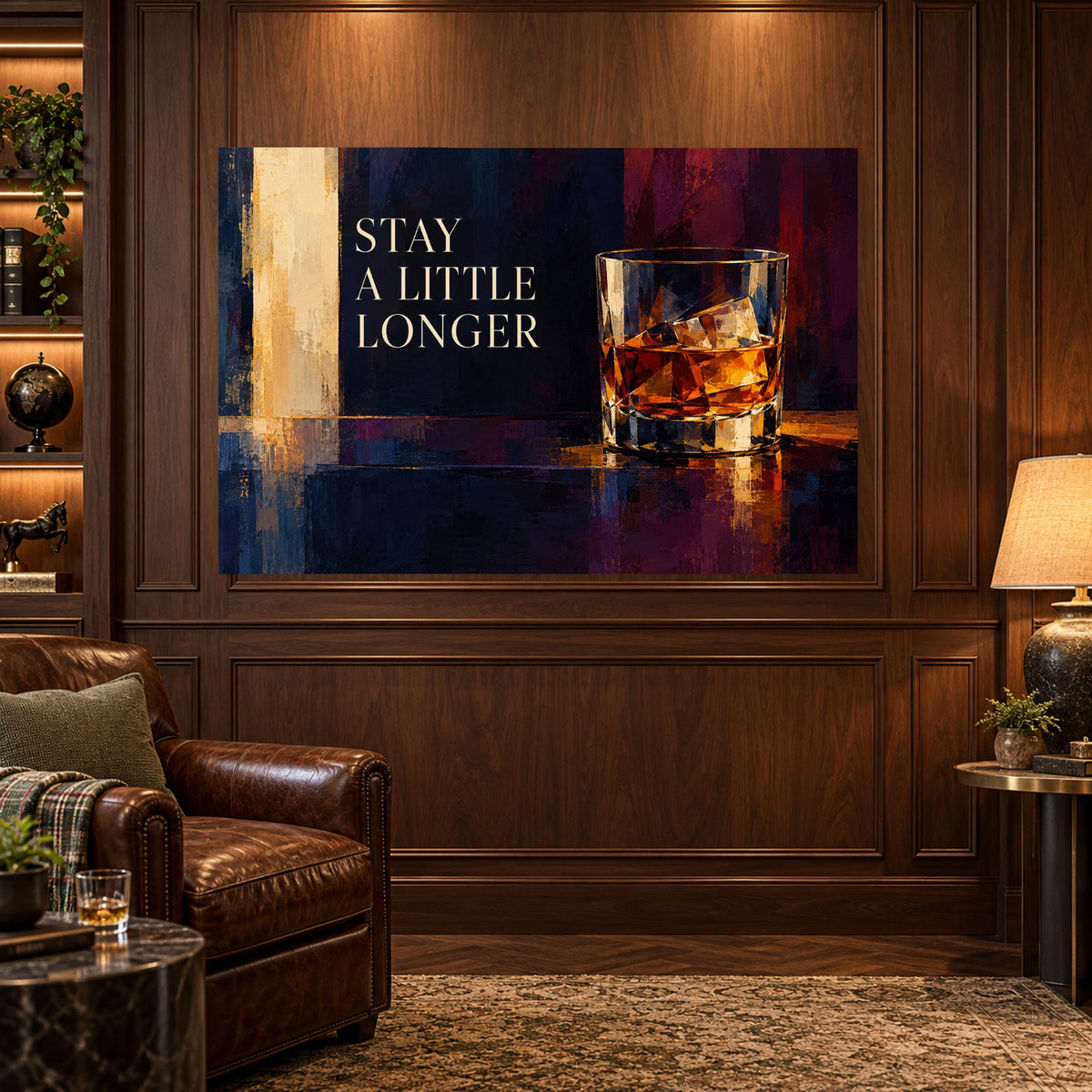 Evening Society - Whiskey Bar Wall Art, Canvas or Poster - 03-man-cave