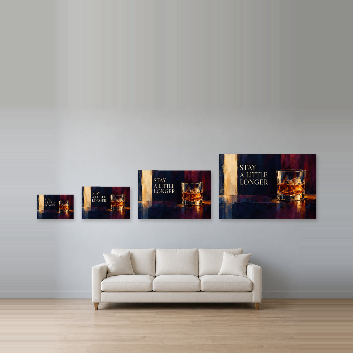 Evening Society - Whiskey Bar Wall Art, Canvas or Poster - 08-size-guide