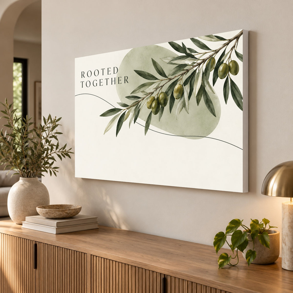Rooted Together - Rooted Together Botanical Wall Art, Canvas or Poster - 02-angle