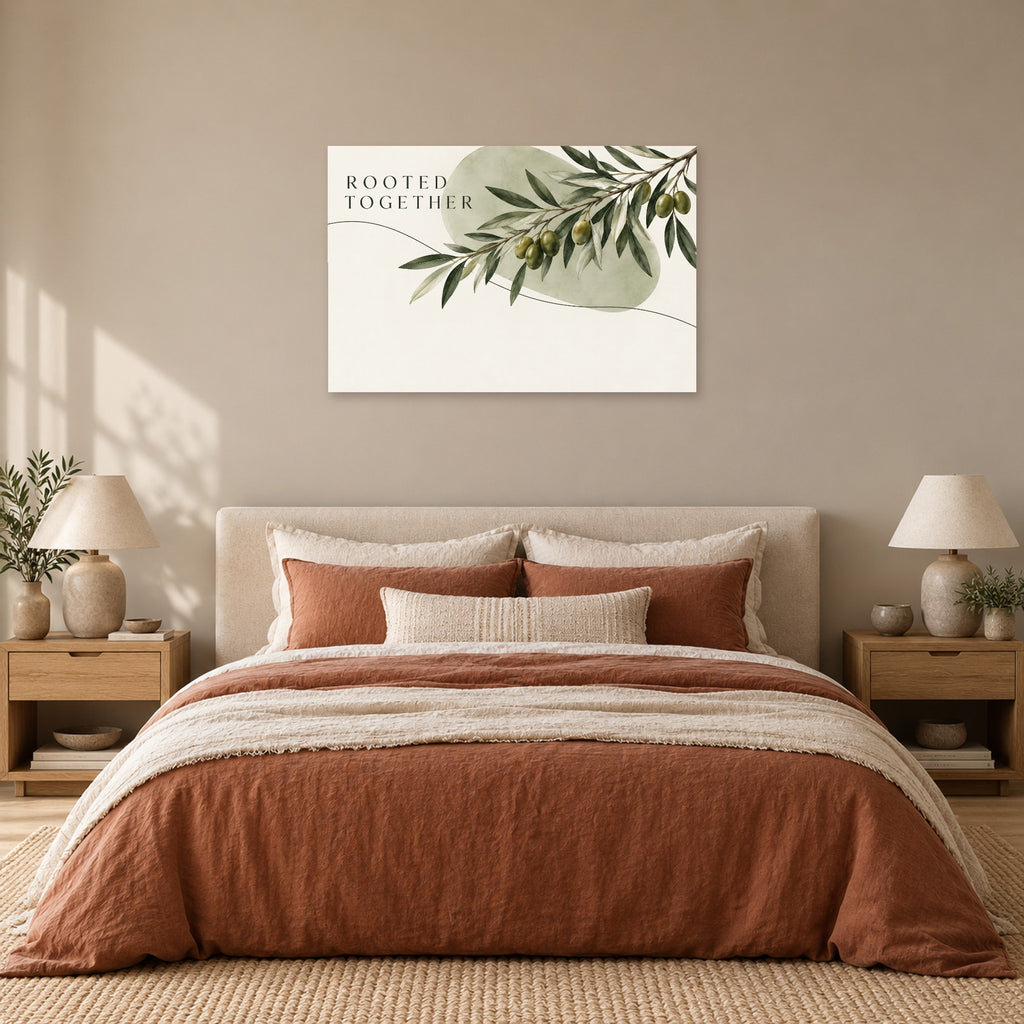 Rooted Together - Rooted Together Botanical Wall Art, Canvas or Poster - 05-bedroom