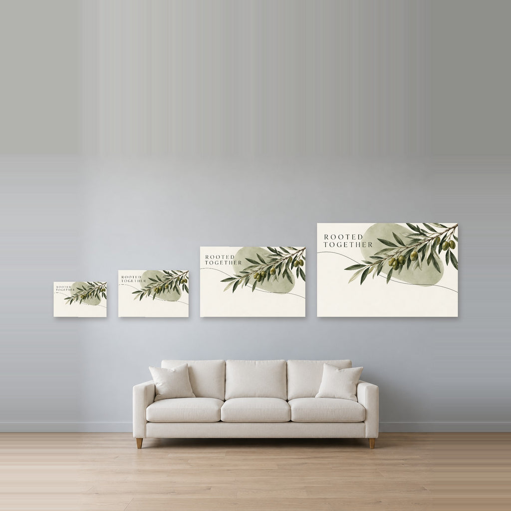 Rooted Together - Rooted Together Botanical Wall Art, Canvas or Poster - 08-size-guide