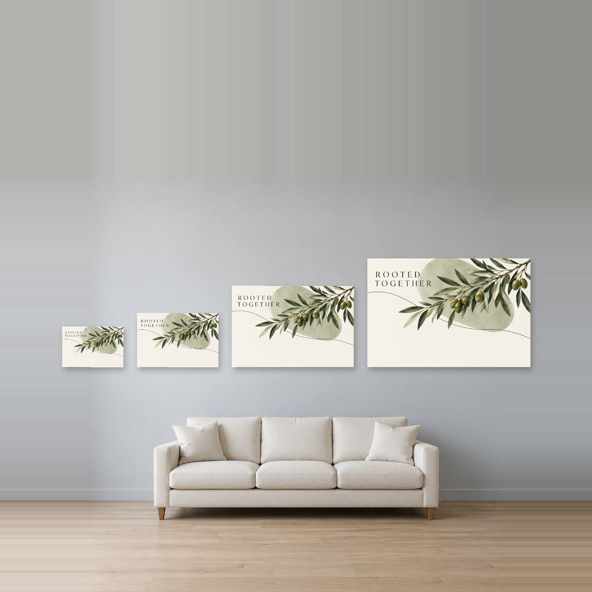 Rooted Together - Rooted Together Botanical Wall Art, Canvas or Poster - 08-size-guide