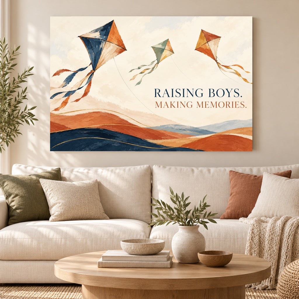 House of Laughter - Raising Boys Kites Wall Art, Canvas or Poster - 01-hero