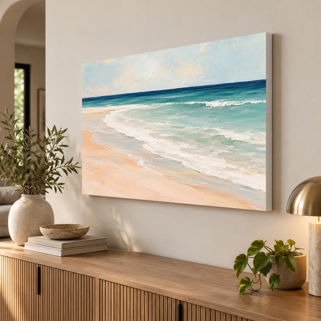 Shoreline Rhythms - Beach Waves Wall Art, Canvas or Poster - 02-angle