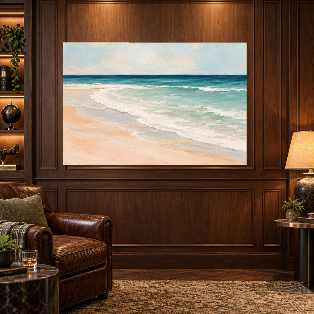 Shoreline Rhythms - Beach Waves Wall Art, Canvas or Poster - 03-man-cave
