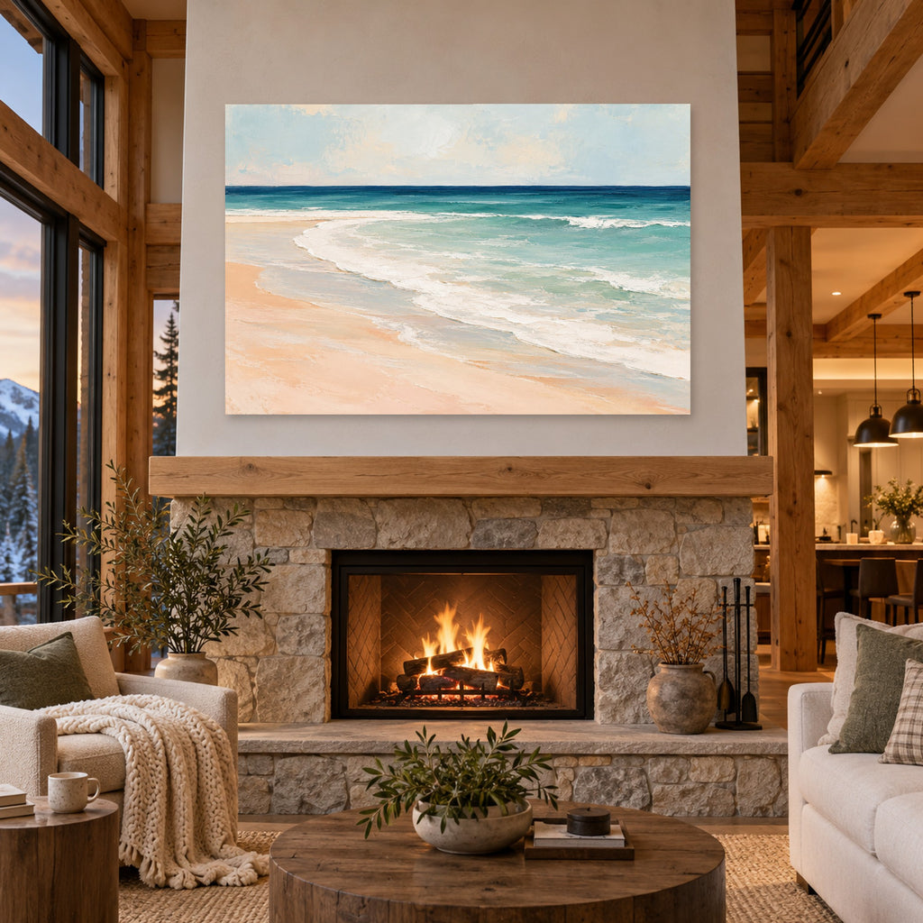 Shoreline Rhythms - Beach Waves Wall Art, Canvas or Poster - 04-cabin