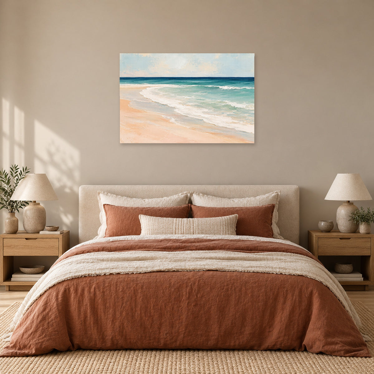 Shoreline Rhythms - Beach Waves Wall Art, Canvas or Poster - 05-bedroom