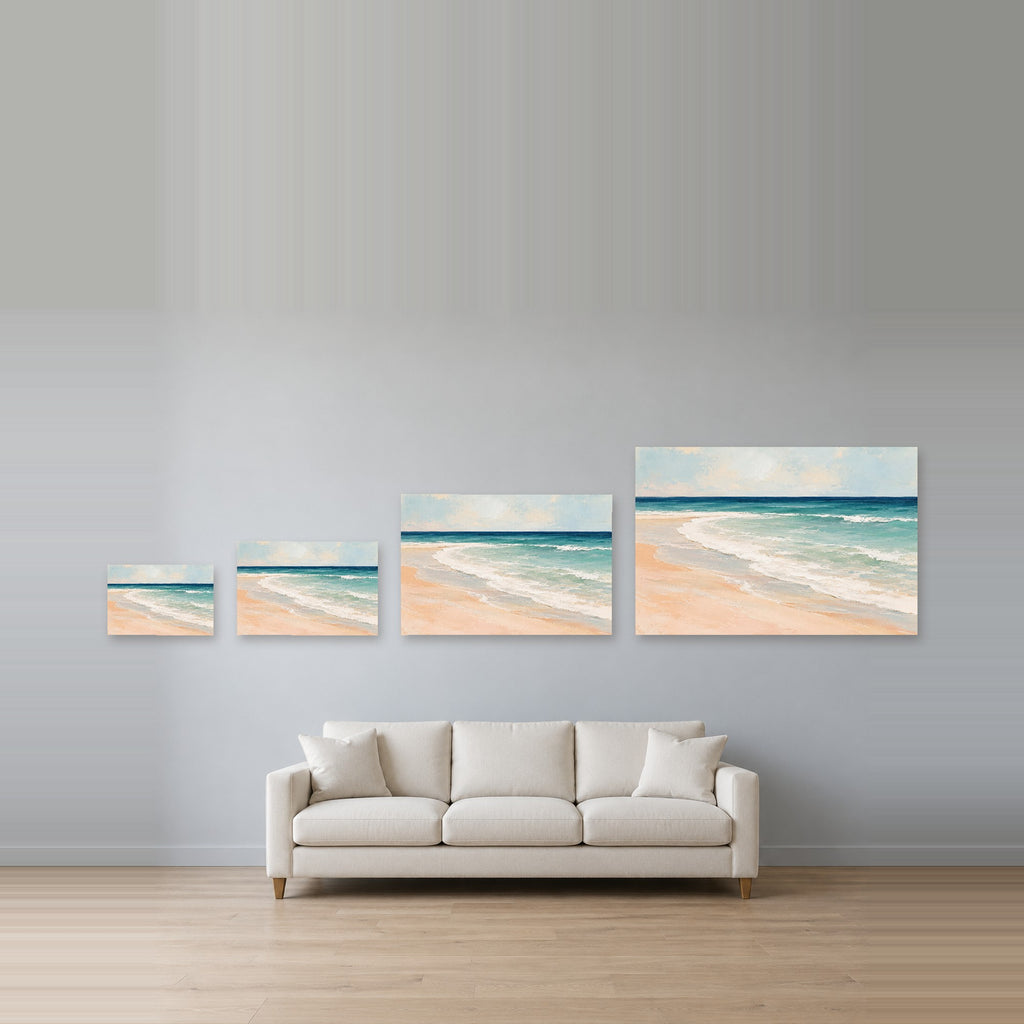 Shoreline Rhythms - Beach Waves Wall Art, Canvas or Poster - 08-size-guide
