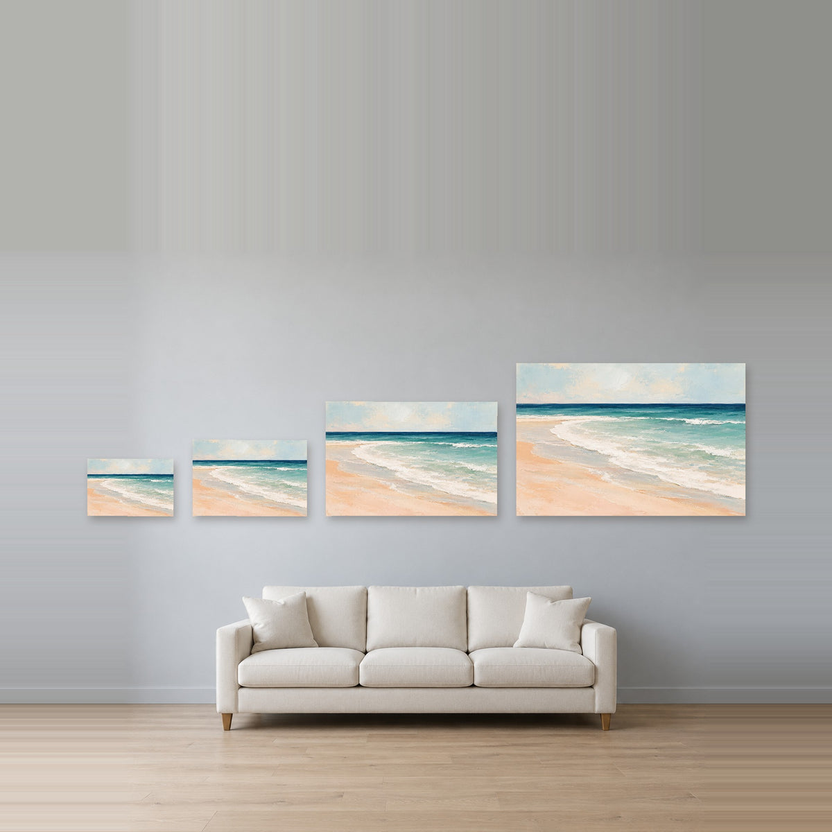 Shoreline Rhythms - Beach Waves Wall Art, Canvas or Poster - 08-size-guide