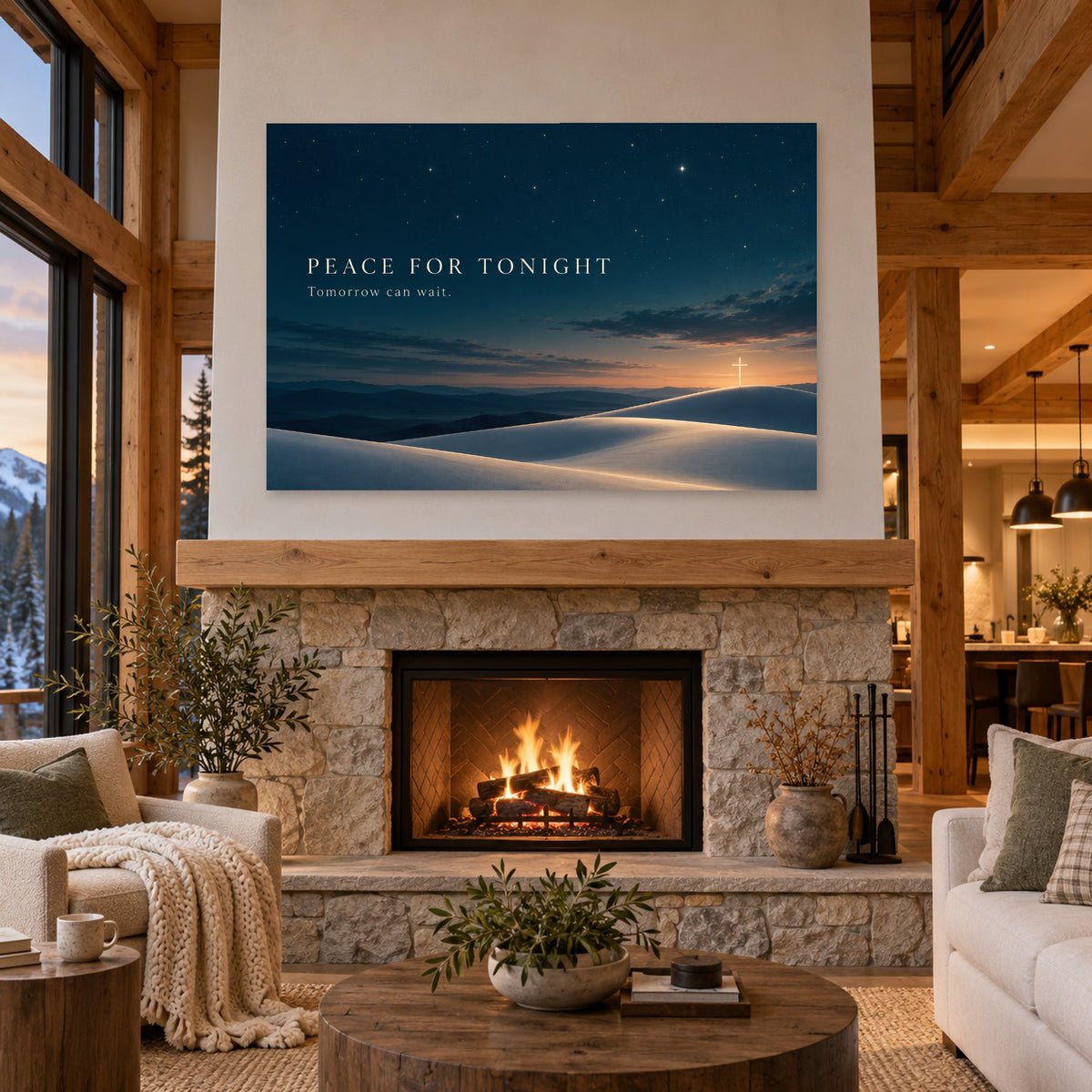 Nightly Surrender - Peace for Tonight Wall Art, Canvas or Poster - 04-cabin