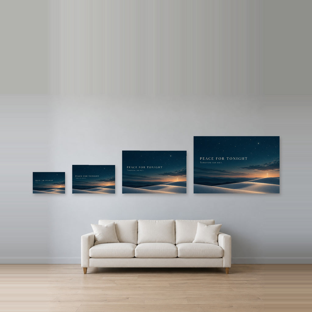 Nightly Surrender - Peace for Tonight Wall Art, Canvas or Poster - 08-size-guide