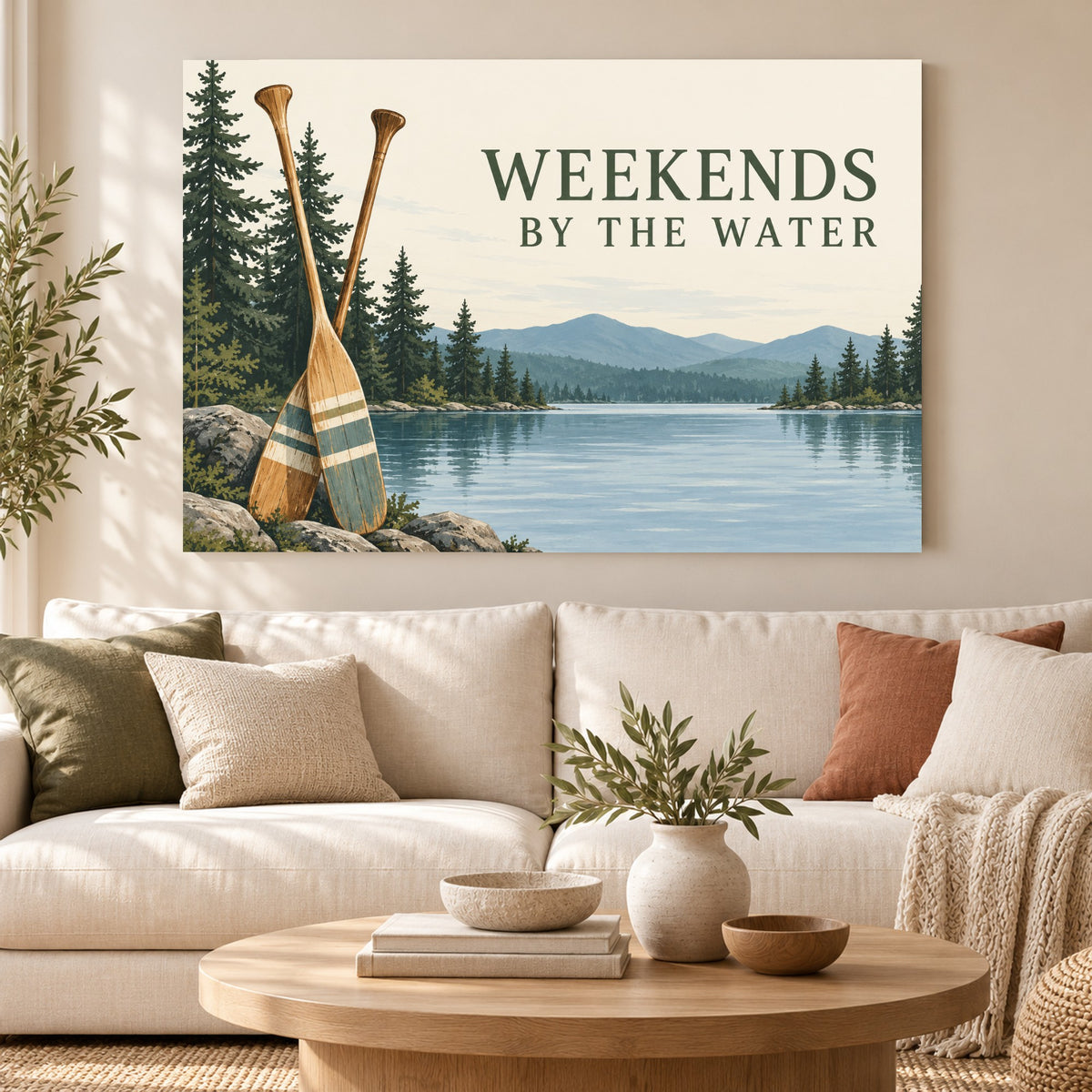 Paddle & Pine - Lake Paddles Wall Art, Canvas or Poster - 01-hero