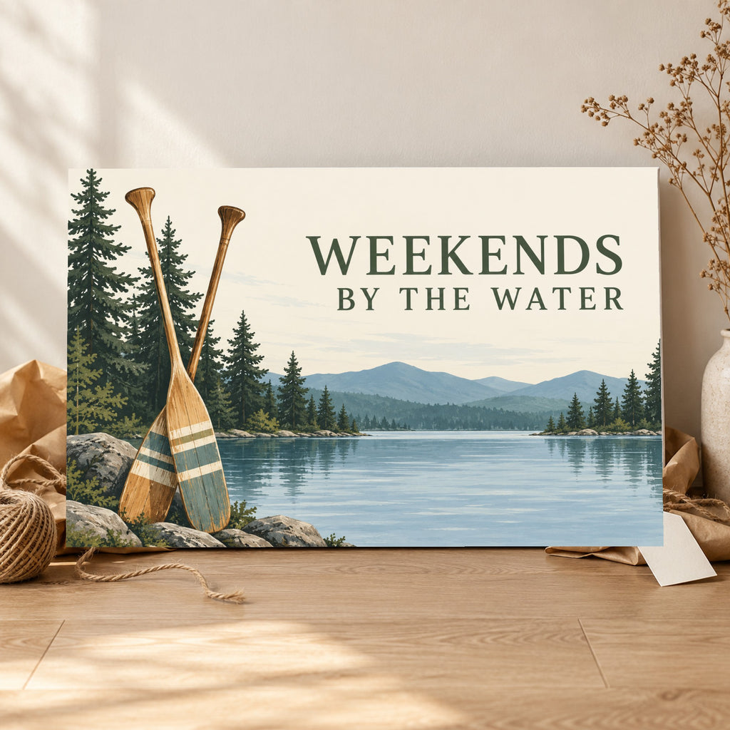 Paddle & Pine - Lake Paddles Wall Art, Canvas or Poster - 06-gift