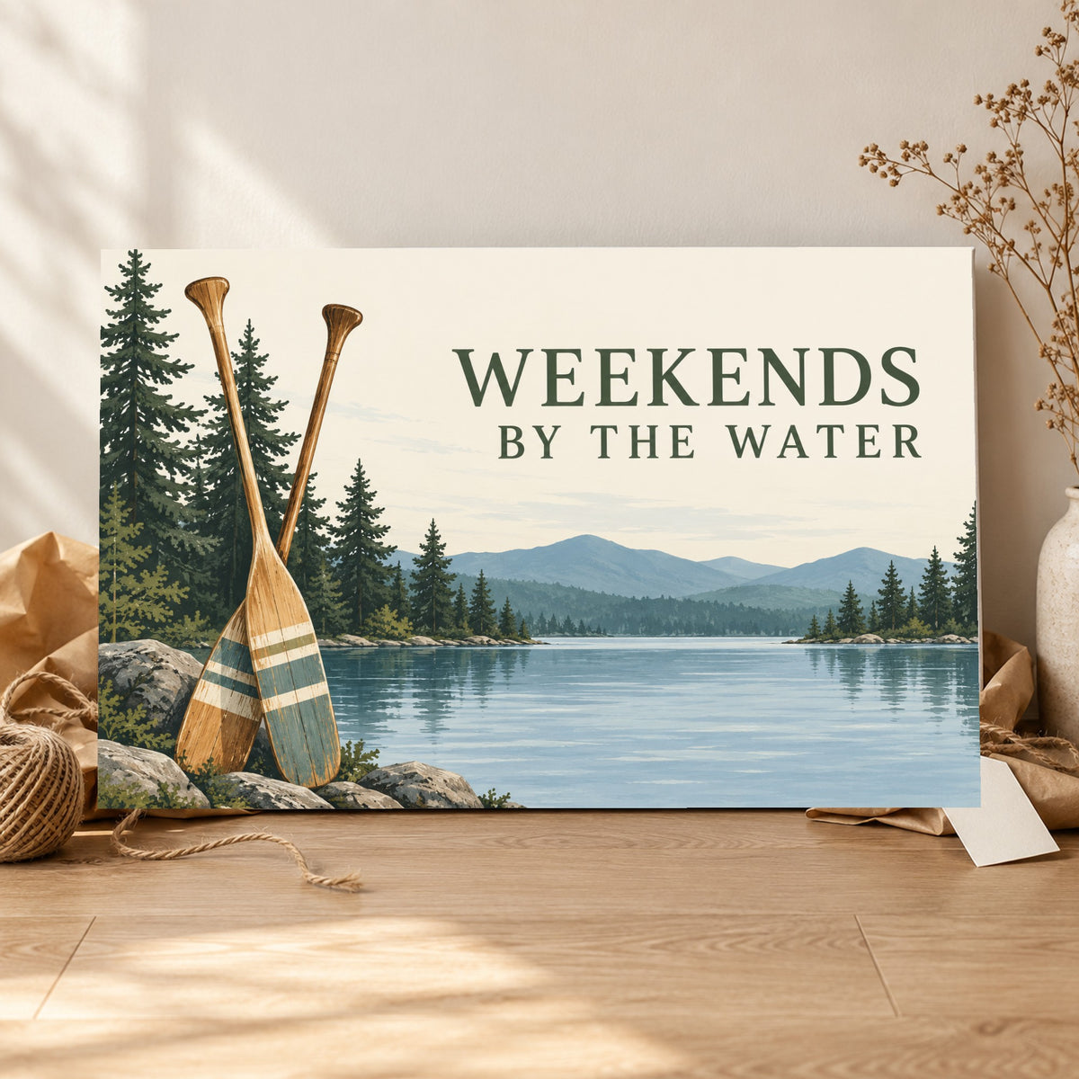 Paddle & Pine - Lake Paddles Wall Art, Canvas or Poster - 06-gift