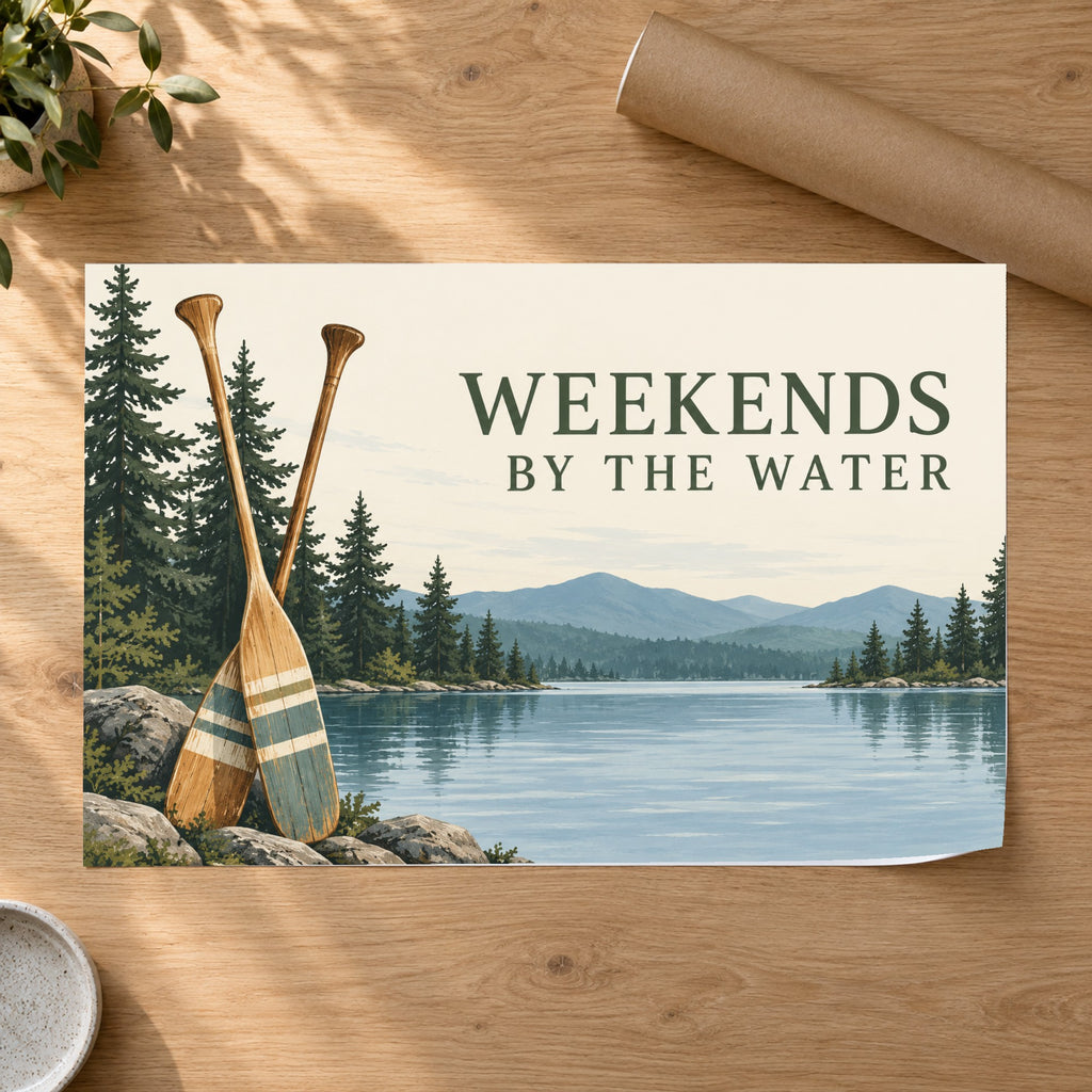 Paddle & Pine - Lake Paddles Wall Art, Canvas or Poster - 07-poster