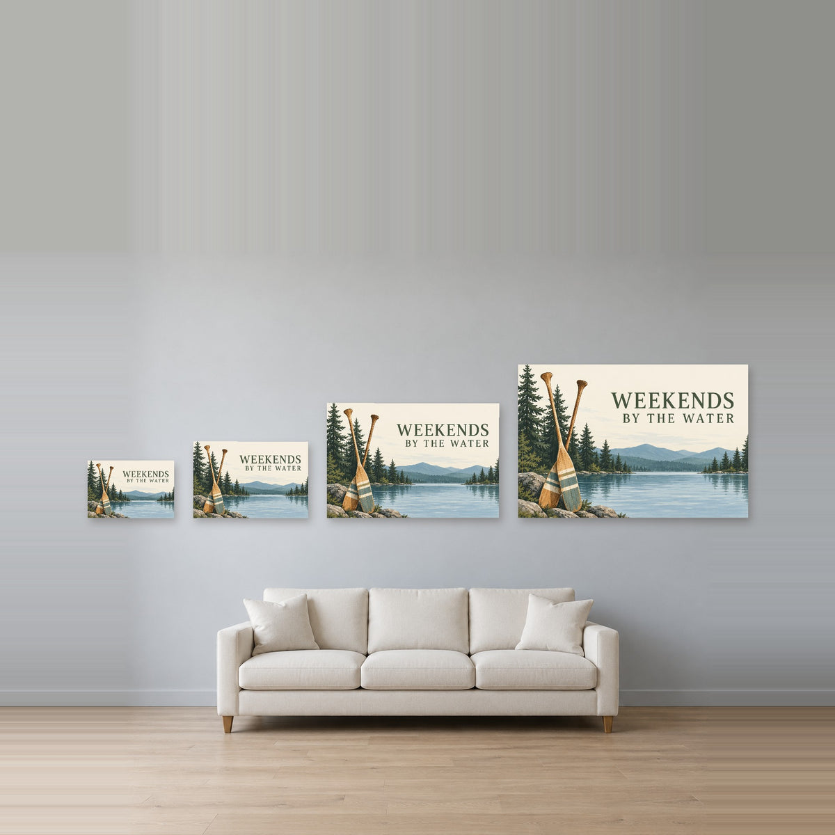 Paddle & Pine - Lake Paddles Wall Art, Canvas or Poster - 08-size-guide