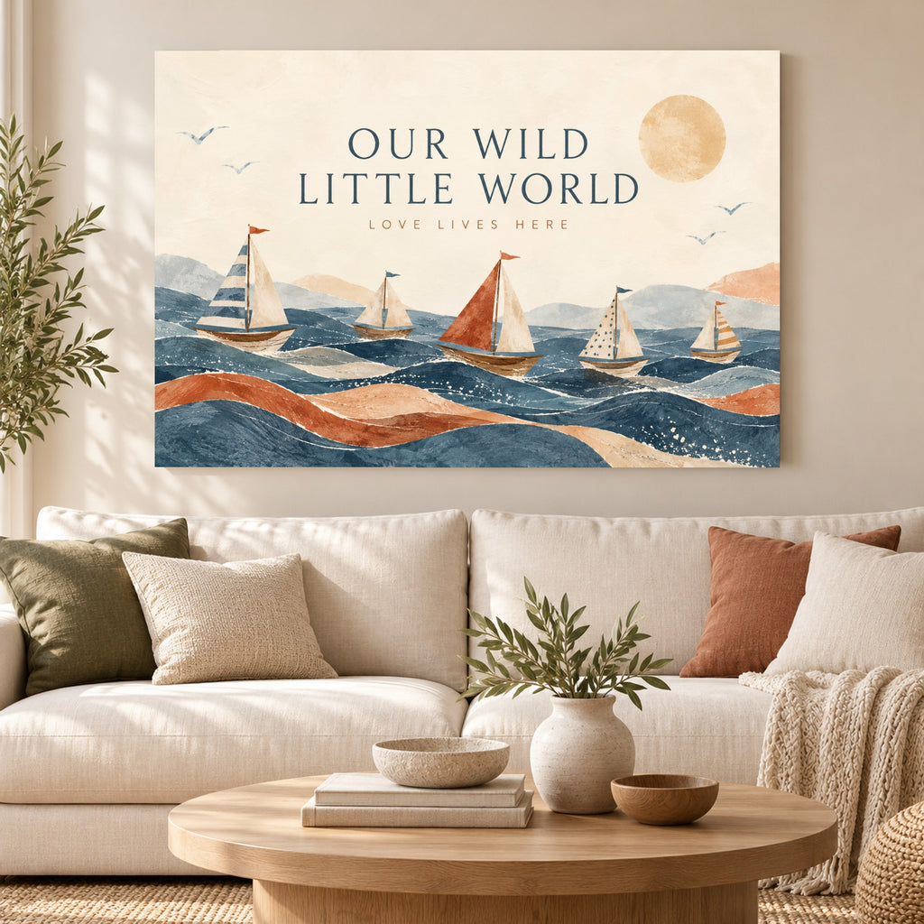 Our Wild Little World - Sailboat Family Wall Art, Canvas or Poster - 01-hero