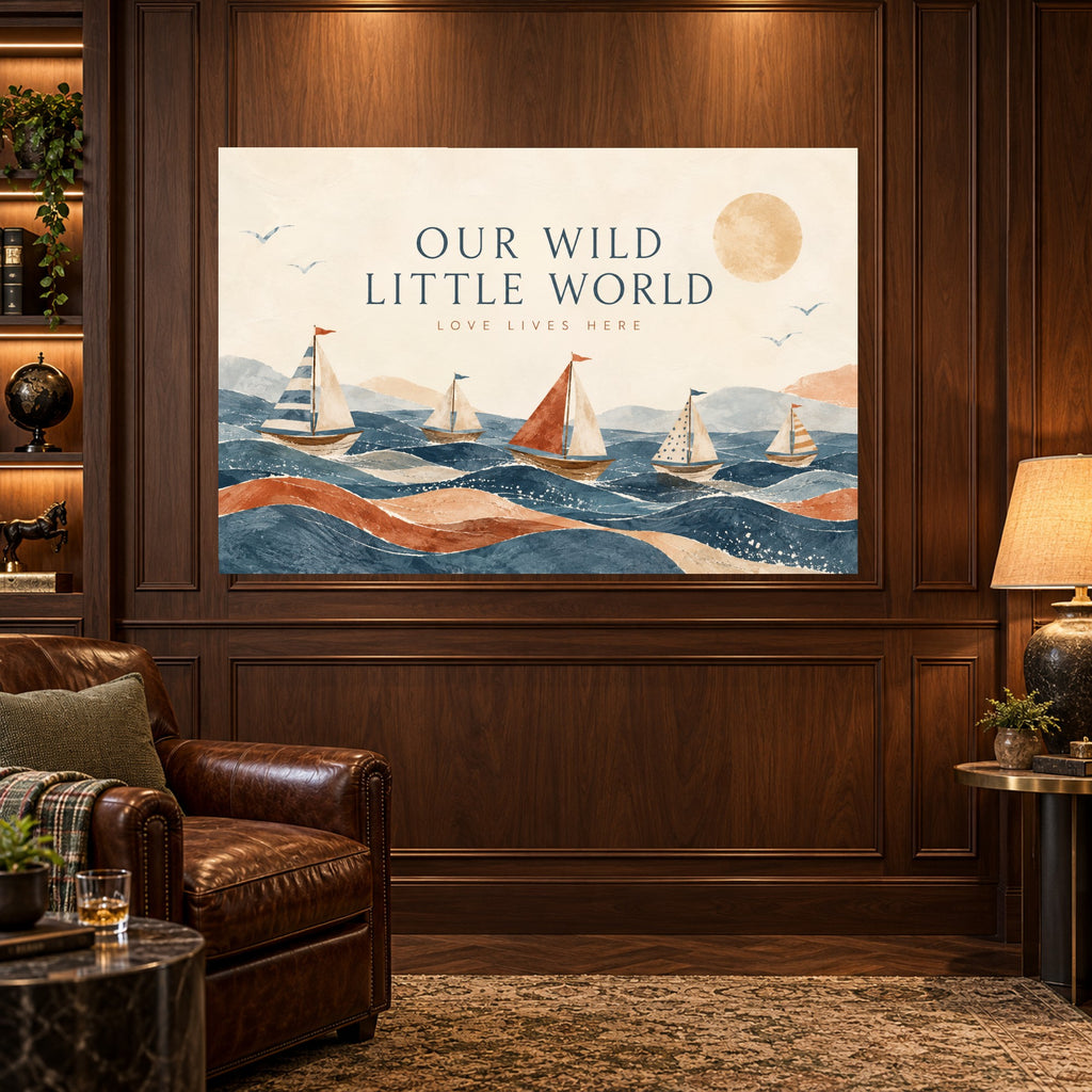 Our Wild Little World - Sailboat Family Wall Art, Canvas or Poster - 03-man-cave