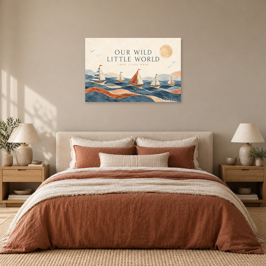 Our Wild Little World - Sailboat Family Wall Art, Canvas or Poster - 05-bedroom