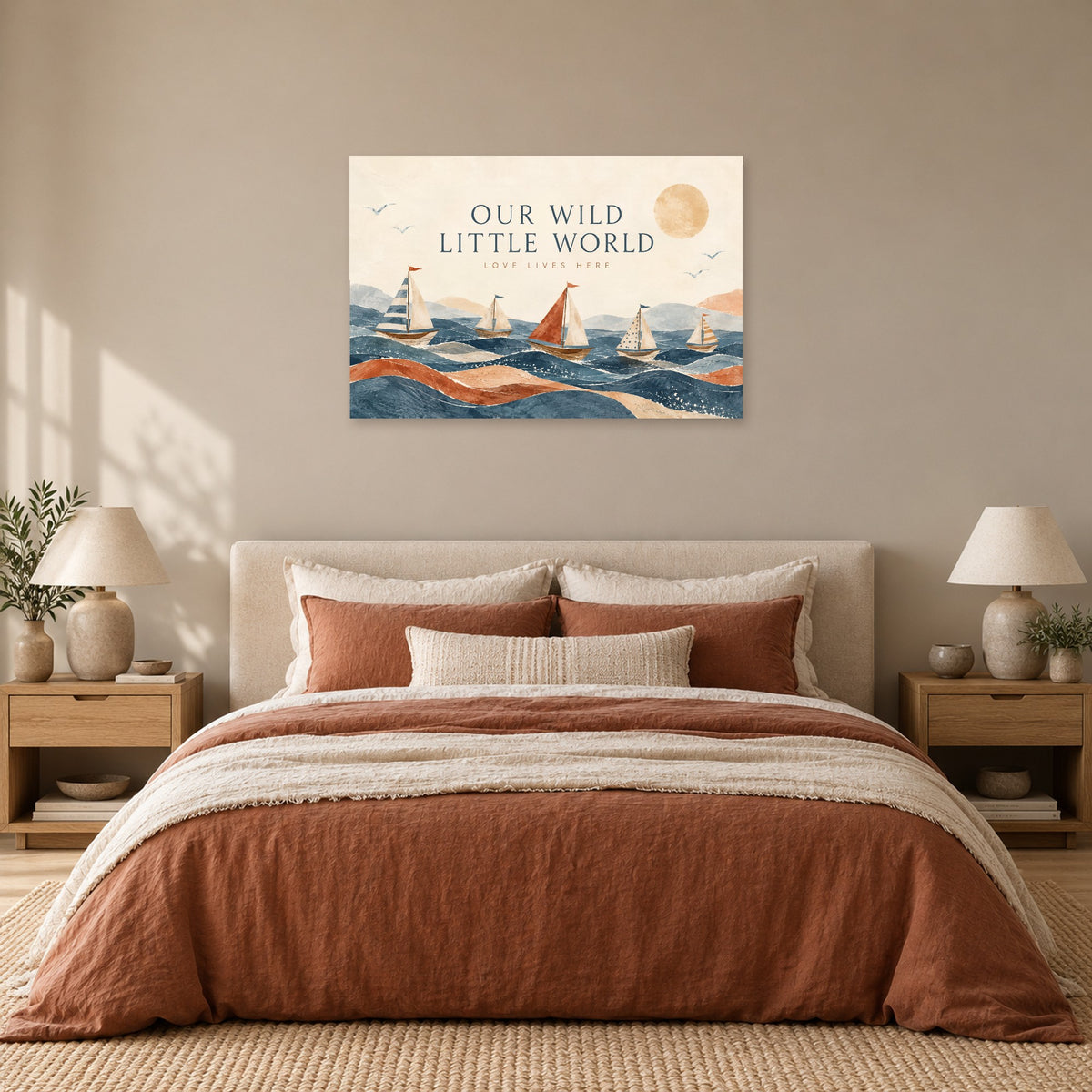 Our Wild Little World - Sailboat Family Wall Art, Canvas or Poster - 05-bedroom