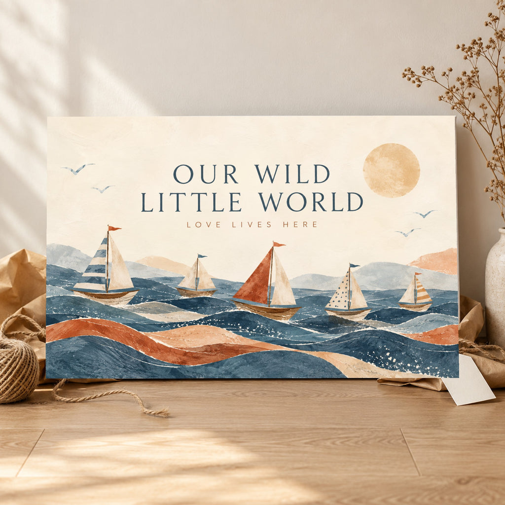 Our Wild Little World - Sailboat Family Wall Art, Canvas or Poster - 06-gift