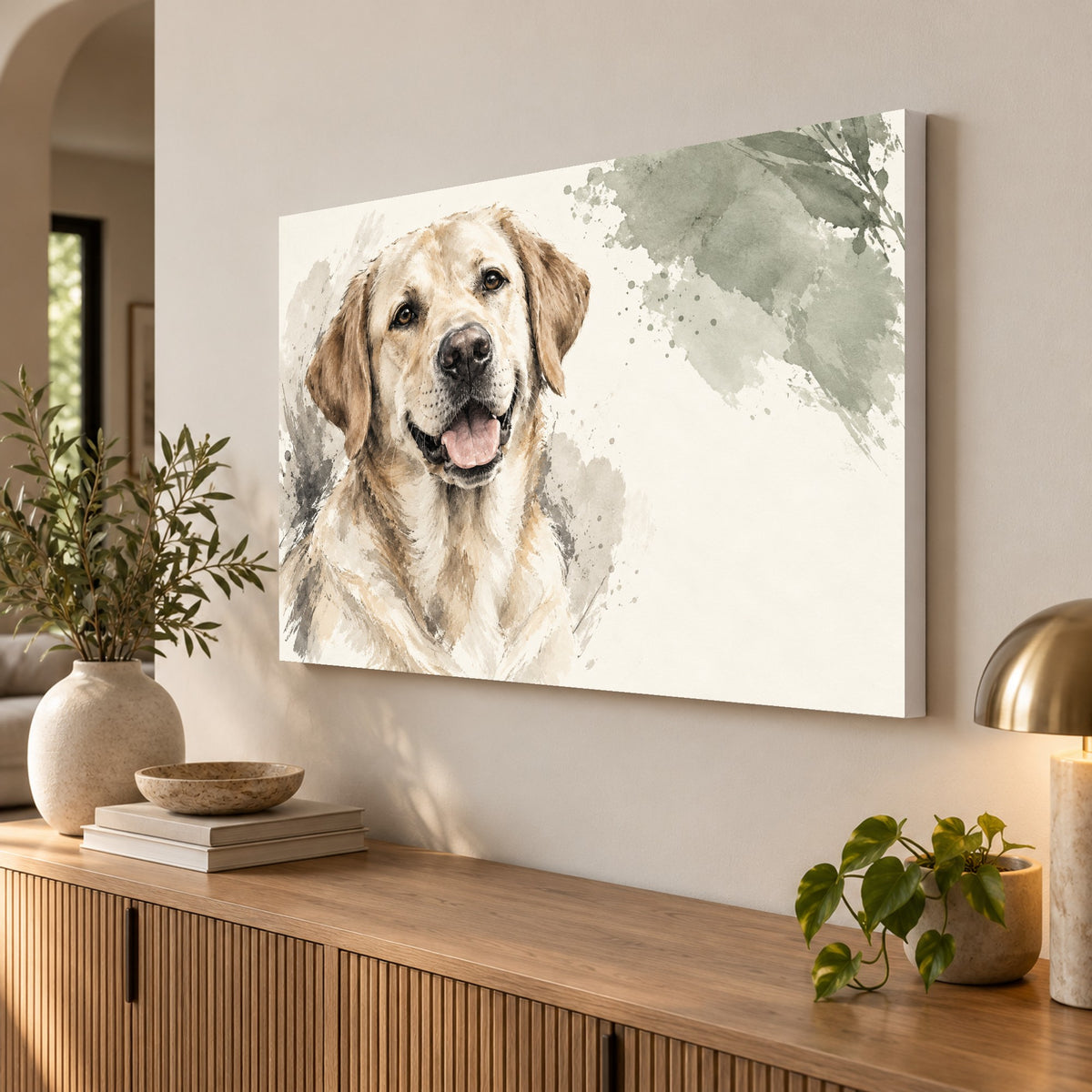 Companion Study - Golden Retriever Portrait Wall Art, Canvas or Poster - 02-angle