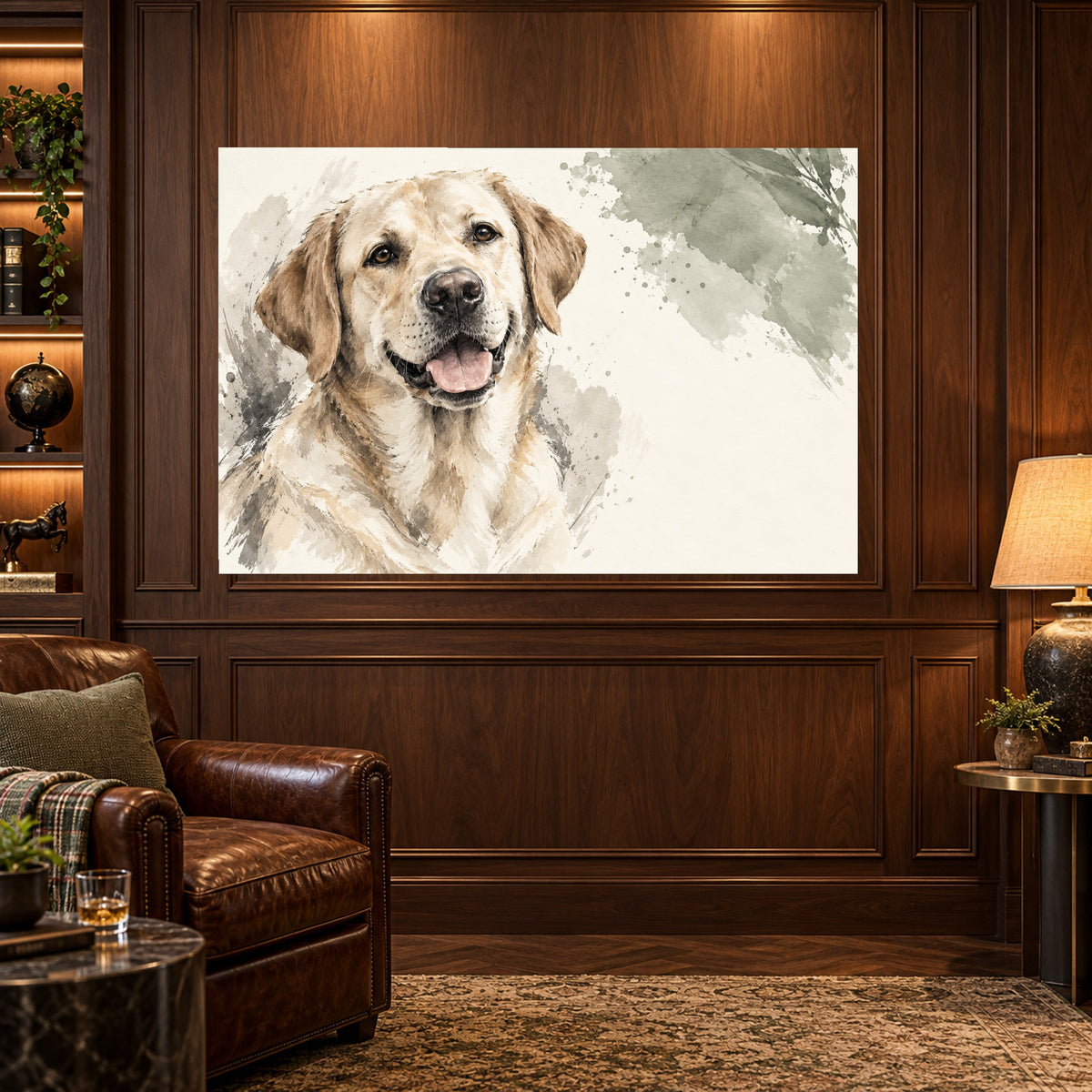 Companion Study - Golden Retriever Portrait Wall Art, Canvas or Poster - 03-man-cave