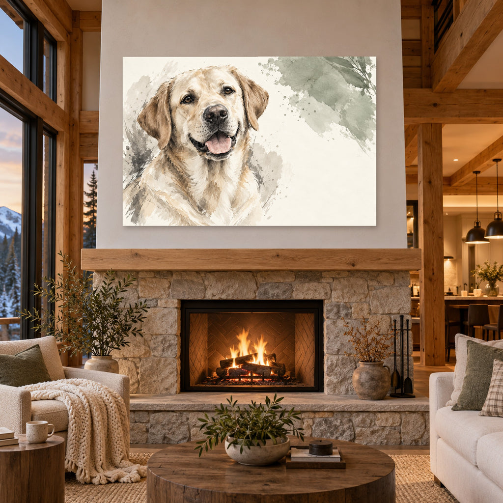 Companion Study - Golden Retriever Portrait Wall Art, Canvas or Poster - 04-cabin