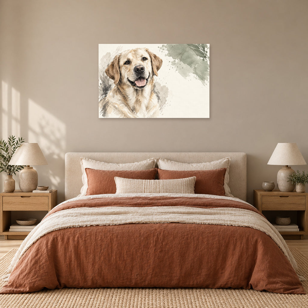 Companion Study - Golden Retriever Portrait Wall Art, Canvas or Poster - 05-bedroom
